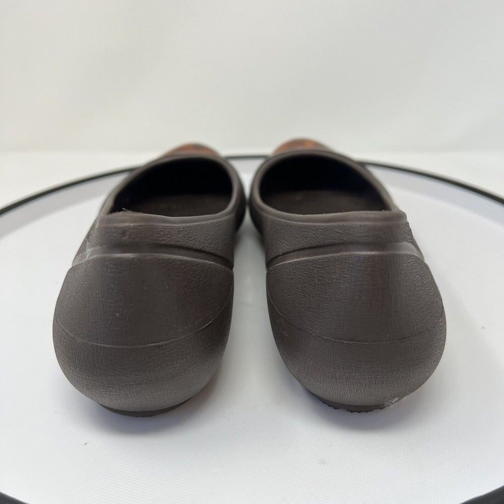 CROCS Brown Tortoise Shell Cap Toe Flats Slip On Shoes 15507 Women's Size 9 - Picture 4 of 7